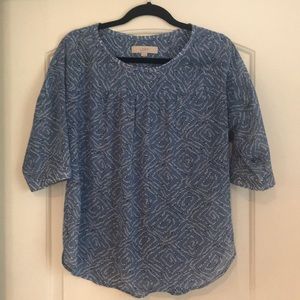 LOFT sheer blue top
